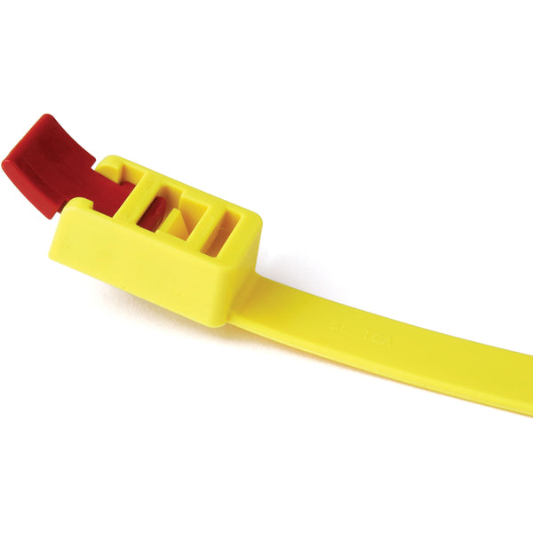 Hellermann Tyton RTT750HR.NX1P Releasable Cable Tie, 29.6" Long, 200 lb Tensile Strength, PA66, Yellow, 25/pkg