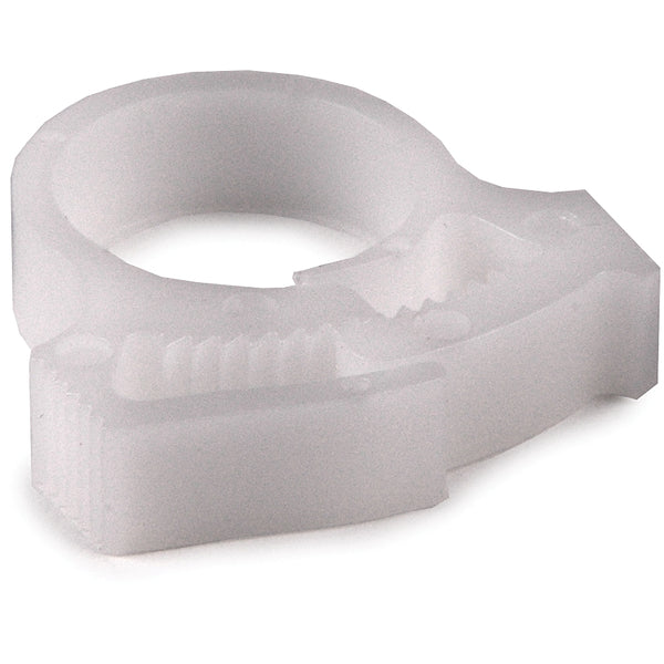 Hellermann Tyton SNP1010C2 Snapper Hose Clamp, 0.57 - 0.65" Bundle Diameter, POM, White, 100/pkg