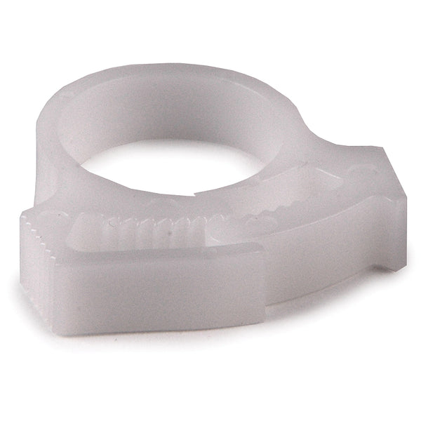 Hellermann Tyton SNP12A10C2 Snapper Hose Clamp, 0.61 - 0.72" Bundle Diameter, POM, White, 100/pkg