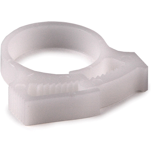 Hellermann Tyton SNP1610M4 Snapper Hose Clamp, 0.74 - 0.84" Bundle Diameter, POM, White, 1000/pkg
