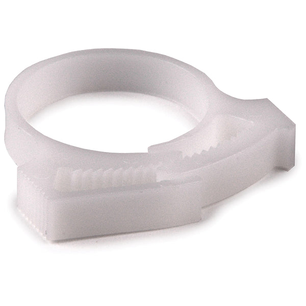 Hellermann Tyton SNP2210C2 Snapper Hose Clamp, 0.92 - 1.05" Bundle Diameter, POM, White, 100/pkg