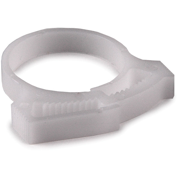 Hellermann Tyton SNP2410C2 Snapper Hose Clamp, 1.0 - 1.12" Bundle Diameter, POM, White, 100/pkg