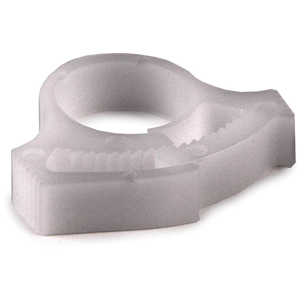 Hellermann Tyton SNP810C2 Snapper Hose Clamp, 0.51 - 0.59" Bundle Diameter, POM, White, 100/pkg