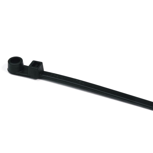 Hellermann Tyton T120MR0K2 1-Piece Cable Tie with Screw Mount, 15.6" L, 0.25" Hole, 4.02" Max Bundle Dia, 120lb, PA66, Black, 50/pkg