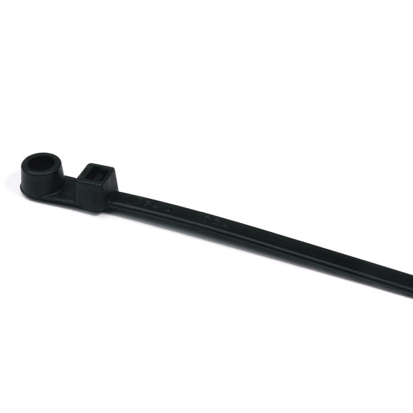 Hellermann Tyton T120MR0UVK2 1-Piece Cable Tie with Screw Mount, 15.6" L, 0.25" Hole, 4.02" Max Bundle Dia, 120lb, PA66UV, Black, 50/pkg