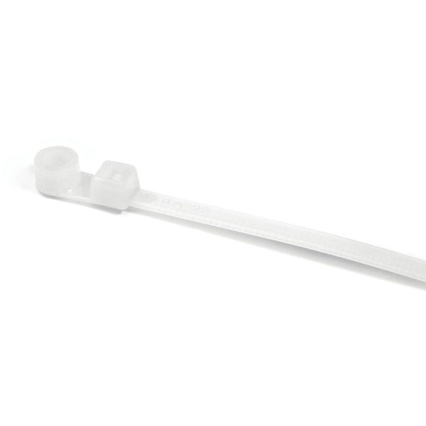 Hellermann Tyton T120MR9H4 1-Piece Cable Tie with Screw Mount, 15.6" L, 0.25" Hole, 4.02" Max Bundle Dia, 120lb, PA66, Natural, 500/pkg