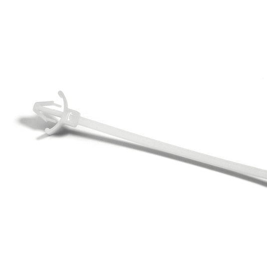 Hellermann Tyton T18RWPM9M4 1-Piece Cable Tie with Arrowhead Mount with Wings, 4.5"L, 18lb, 0.19 - 0.22" Mtg Hole, PA66, Natural, 1000/pkg