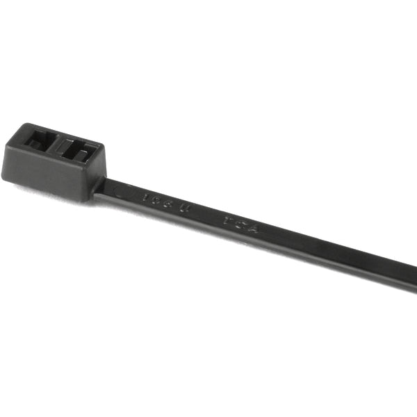 Hellermann Tyton T50IDH0UVC2 Double-Head Cable Tie, 12" Long, 50lb Tensile Strength, PA66UV, Black, 100/pkg