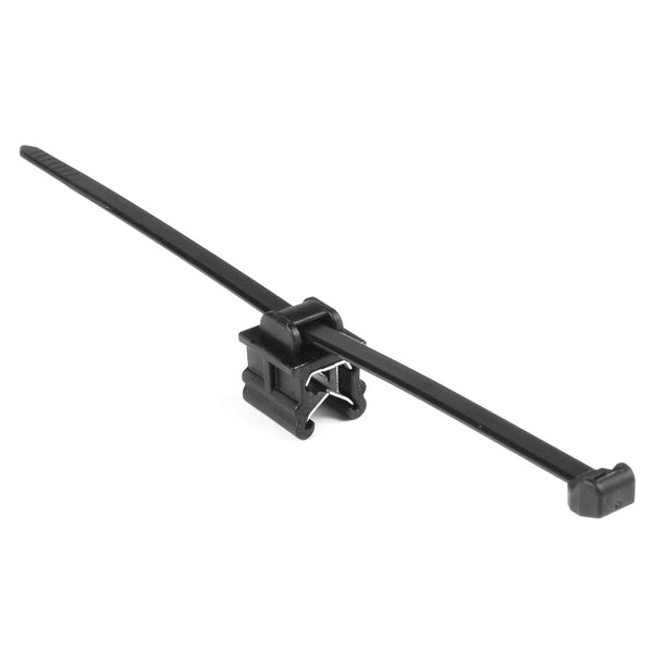 Hellermann Tyton 156-00867 Outside Serrated Cable Tie with Edge Clip, 8.0" Long, EC9, 1 - 3 mm Panel, 50lb, PA66HS, Black, 500/pkg