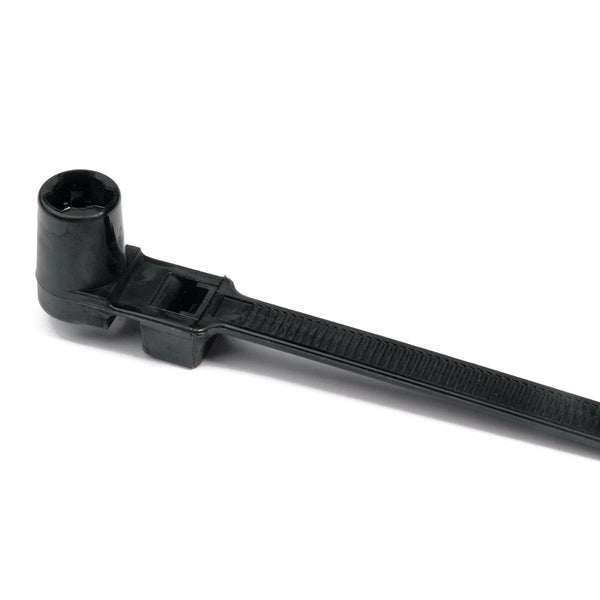 Hellermann Tyton T120RSM0HIRK2 1-Piece Cable Tie with Stud Mount, 16"L, 0.25" Hole, 120lb Tensile, PA66HIRHSUV, Black, 50/pkg