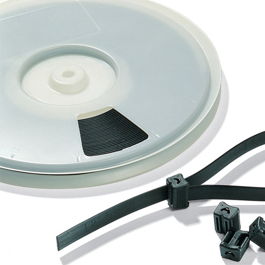 Hellermann Tyton TELS-SPOOL Extended-Length Tie, POM, Black, 50' Strap Reel/pkg