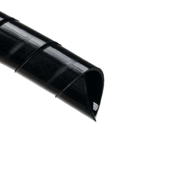 Hellermann Tyton 3N0C Spiralwrap Protective Sheathing, 0.5" Diameter, PA6, Black, 100 ft/roll