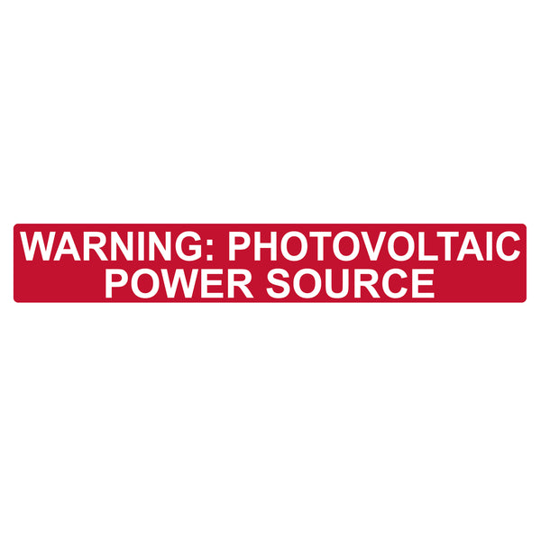 Hellermann Tyton 596-00896 Solar Label, Reflective, WARNING PHOTOVOLTAIC POWER SOURCE, 6.5" x 1.0", VL, Red, 500/roll