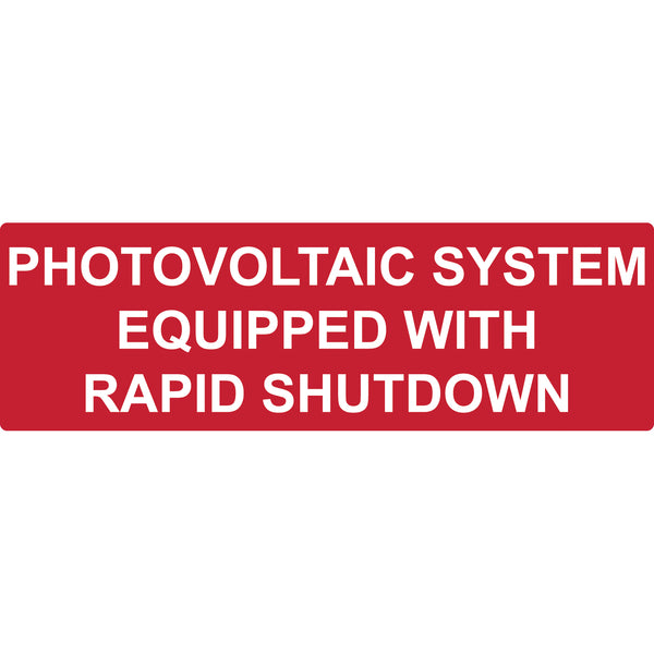 Hellermann Tyton 596-00474 Solar Label, Reflective, PHOTOVOLTAIC SYSTEM...RAPID SHUTDOWN, 5.5" x 1.75", VL, Red, 50/roll