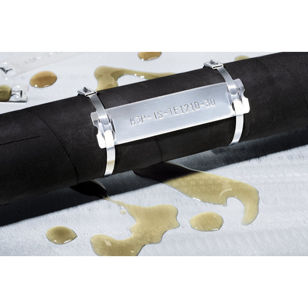 Hellermann Tyton 544-80101 M-BOSS Marker, 1.77" Wide x 0.39" High, Stainless Steel, Silver, 1000/Box