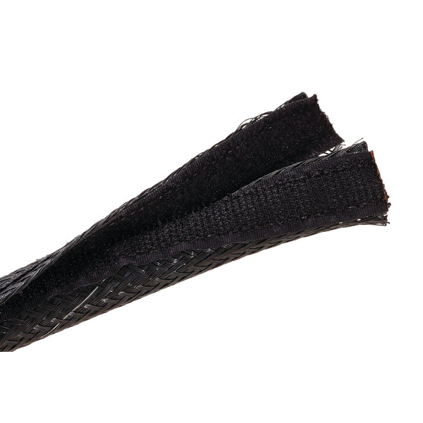 Hellermann Tyton 170-03151 Braided Sleeving, Hook & Loop, 2.0" Dia, PET, Black, 100 ft/bulk reel