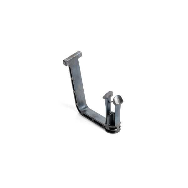 Hellermann Tyton 133-04335 Bundling Clip with Arrowhead, 90 Degree Offset, 12.35mm hole dia., 13.5-15.0mm Thickness, PPS, Silver, 2500/ctn