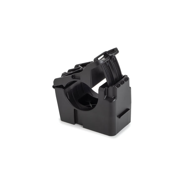 Hellermann Tyton 151-03557 M10 Stud Mount Ratchet Clamp, 0.76 - 1.42" Bundle Dia, PA66HIRHSUV, Black, 150/bg
