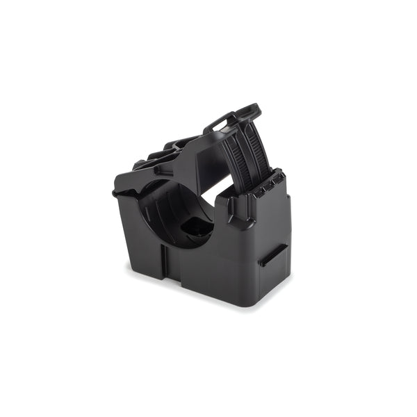 Hellermann Tyton 151-03555 M6 Stud Mount Ratchet Clamp, 0.76 - 1.42" Bundle Dia, PA66HIRHSUV, Black, 150/bg