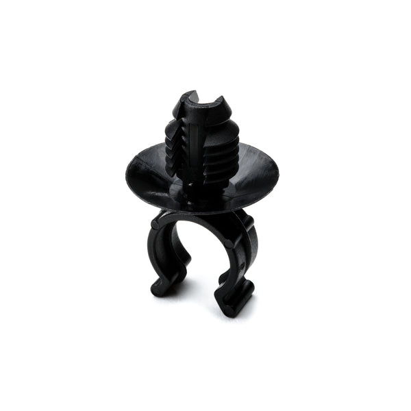 Hellermann Tyton 155-17801 Convoluted Tubing Clip, 0.4" Max Bundle Diameter, 0.02 - 0.12" Panel Thick, PA66HIRHS, Black, 500/pkg