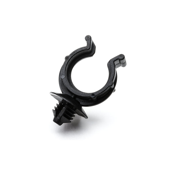Hellermann Tyton 151-14312 Convoluted Tubing Clip, 0.5" Max Bundle Diameter, 0.03 - 0.12" Panel Thick, PA66HIRHS, Black, 500/pkg