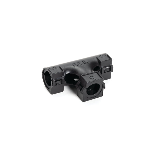 Hellermann Tyton 167-00201 Hinged Convoluted Loom Tubing T-Fitting, L- 0.50" x C- 0.50" x R- 0.50", PP, Black, 425/pkg