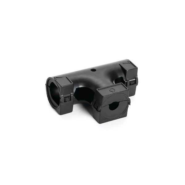 Hellermann Tyton 167-00200 Hinged Convoluted Loom Tubing T-Fitting, L- 0.75" x C- 0.38 x R- 0.75", PP, Black, 200/pkg