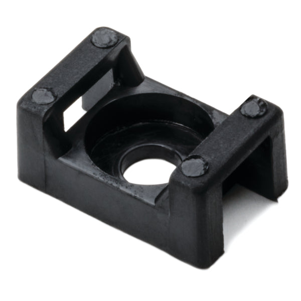 Hellermann Tyton CTM00M4 Cable Tie Anchor Mount, 0.58 x .37", 0.15" Hole Dia, 0.2" Max Tie Width, PA66, Black, 1000/pkg