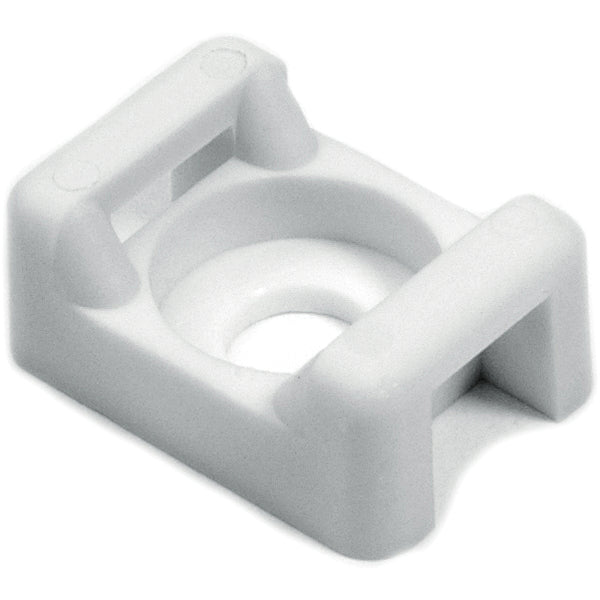 Hellermann Tyton CTM110M4 Cable Tie Anchor Mount, 0.58 x .37", 0.19" Hole Dia, 0.2" Max Tie Width, PA66, White, 1000/pkg