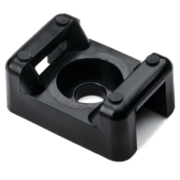 Hellermann Tyton CTM20M4 Cable Tie Anchor Mount, 0.86 x .61", 0.18" Hole Dia, 0.31" Max Tie Width, PA66, Black, 1000/pkg
