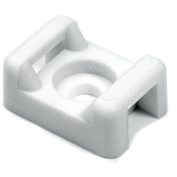 Hellermann Tyton CTM210M4 Cable Tie Anchor Mount, 0.86 x .61", 0.18" Hole Dia, 0.31" Max Tie Width, PA66, White, 1000/pkg