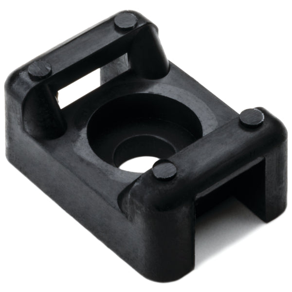 Hellermann Tyton CTM30C2 Cable Tie Anchor Mount, 0.86 x .61", 0.2" Hole Dia, 0.31" Max Tie Width, PA66, Black, 100/pkg