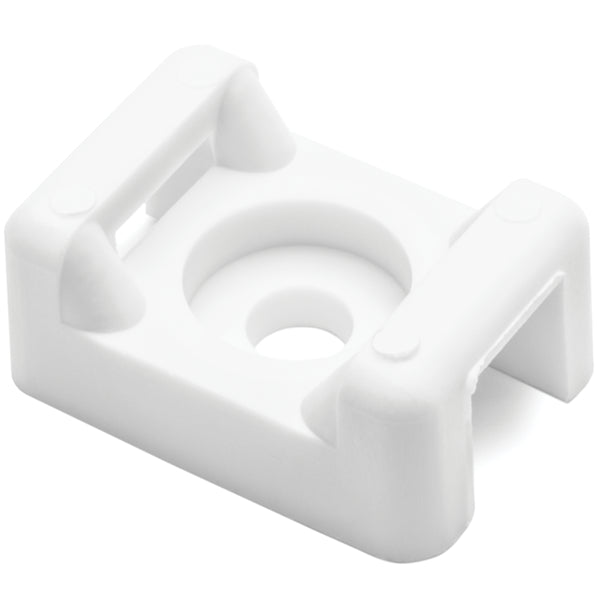 Hellermann Tyton CTM410C2 Cable Tie Anchor Mount, 0.86 x .62", 0.25" Hole Dia, 0.31" Max Tie Width, PA66, White, 100/pkg
