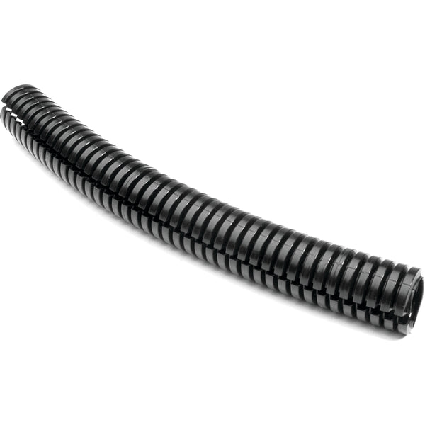 Hellermann Tyton 169-60018 Convoluted Tubing, Slit, 0.38" Dia, PA6, Black with Gray Stripe, 100ft/box