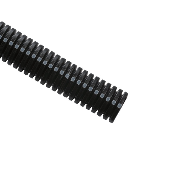 Hellermann Tyton 169-60024 Convoluted Tubing, Unslit, 0.63" Dia, PA6, Black with Gray Stripe, 700 ft/carton