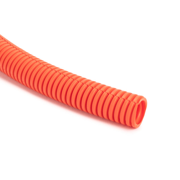 Hellermann Tyton 169-60131 Convoluted Tubing, Slit, 0.75" Dia, PP-FR-UV, Orange, 500 ft/carton