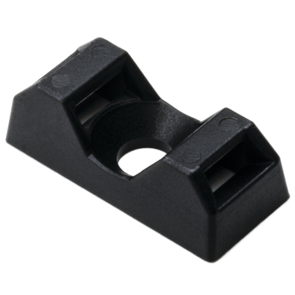 Hellermann Tyton 151-10930 Q Tie Mount, M4 Screw, 0.83 x 0.38 x 0.26", For Q18 - Q50 ties, PA66, Black, 100/bg