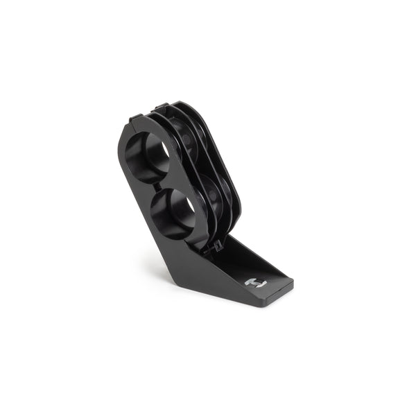 Hellermann Tyton 151-03906 HV Dual Clamp With 120 Degree M6 Stud Mount, 0.94" Bundle Dia, PA66HIRHSUV, Black, 200/ctn