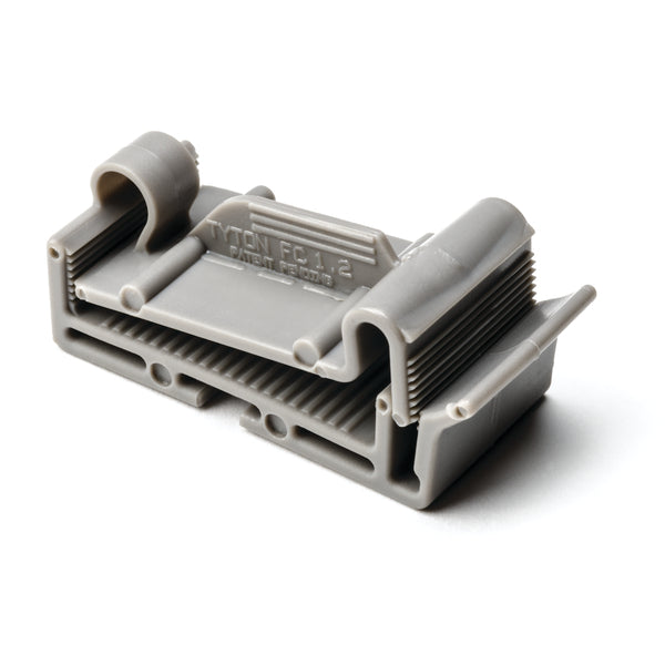 Hellermann Tyton FC1.2K2 Flat Ribbon Clamp, 1.2" Max Cable Width, 0.156" Hole Dia, PA66, Gray, 50/pkg