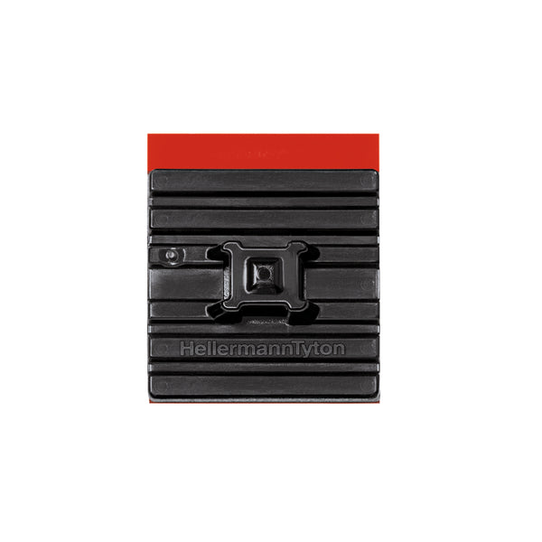 Hellermann Tyton 151-02219 Flexible Cable Tie Mounting Base, 1.1 x 1.1", 0.21" Max Tie Width, PA66HS, Black, 100/pkg