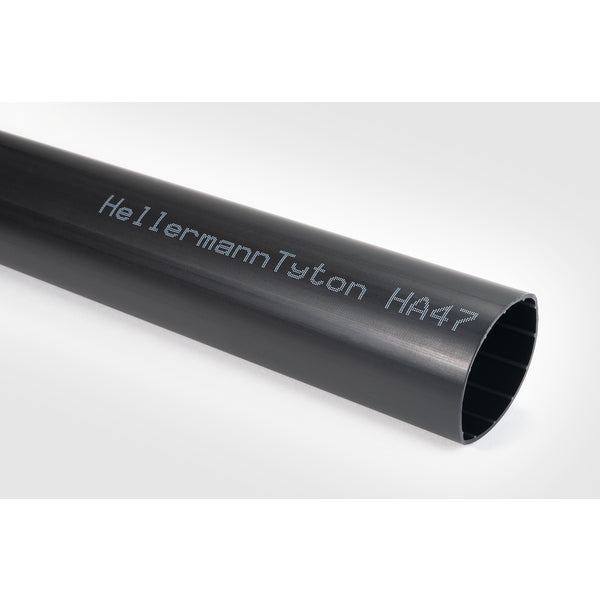 Hellermann Tyton 321-50011 Heat Shrink Tubing, 4' Long Stick, Thick Wall Adhesive Lined, Up to 3.5:1, 3/4", 19/6 dia, PO, Black, 10/pkg