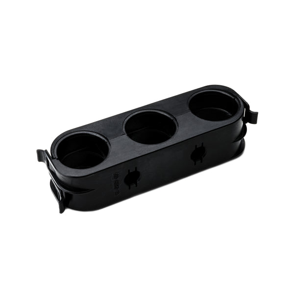 Hellermann Tyton 133-00998 HC Clamp Bundle Separator, Three Hole, PA66GFHIRHS, Black, 500/pkg