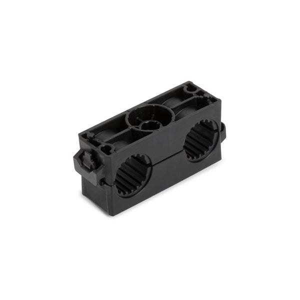 Hellermann Tyton 151-03790 Dual Bundle High Voltage Clamp, Anti-Rotation, 19 mm Bundle Dia, PA66GF15%/TPE, Black, 400/ctn