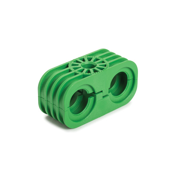 Hellermann Tyton 151-03254 HDCM2 Clamp Bundle Separator, Two Hole, PA66HIRGF15, Green, 600/pkg