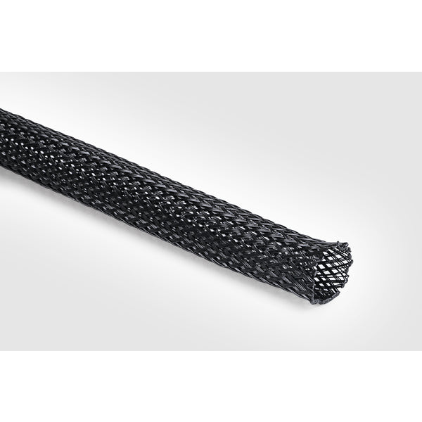 Hellermann Tyton 170-80350 Helagaine Braided Sleeving, Dispenser Pack, 1" Dia, 3:1 Shrink Ratio, PET, BK, 32.8ft/Reel