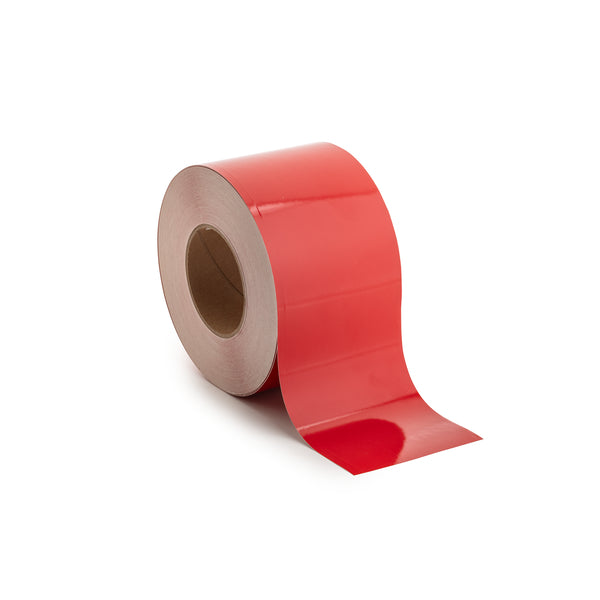 Hellermann Tyton 558-00370 Thermal Transfer Adhesive Labels, Solid Color Continuous Roll, 4.0 x 250', UV Stable VL, Red, 250 ft/roll