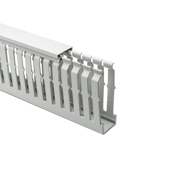 Hellermann Tyton 183-22575 Halogen Free Slotted Wiring Duct, Non-Adhesive, 25mm x 75mm, ABS, Gray RAL, 36 m/pkg