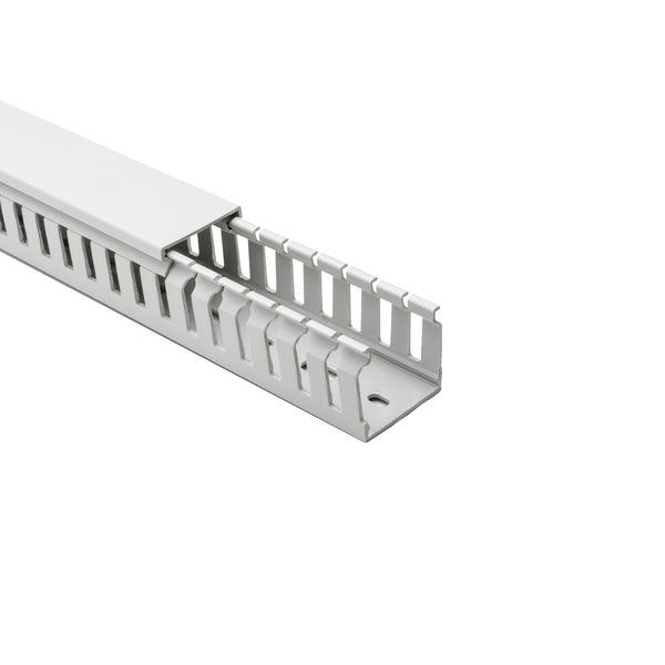 Hellermann Tyton 183-13737 Halogen Free Slotted Wiring Duct, Non-Adhesive, 37.5mm x 37.5mm, ABS, Gray RAL, 40 m/pkg