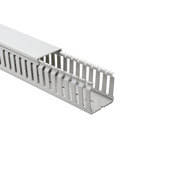 Hellermann Tyton 183-15050 Halogen Free Slotted Wiring Duct, Non-Adhesive, 50mm x 50mm, ABS, Gray RAL, 42 m/pkg