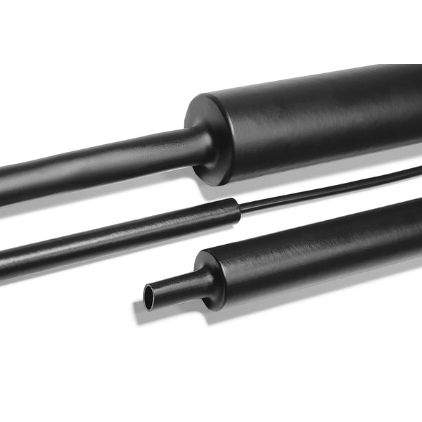Hellermann Tyton 323-50011 Heat Shrink Tubing, 4' Long Stick, Medium Wall Adhesive Lined, Up to 4:1, 3/4", 19/6 dia, PO, Black, 10/pkg